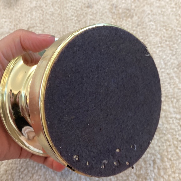 Mid century candle pillar weighted base with spike. - Picture 3 of 5